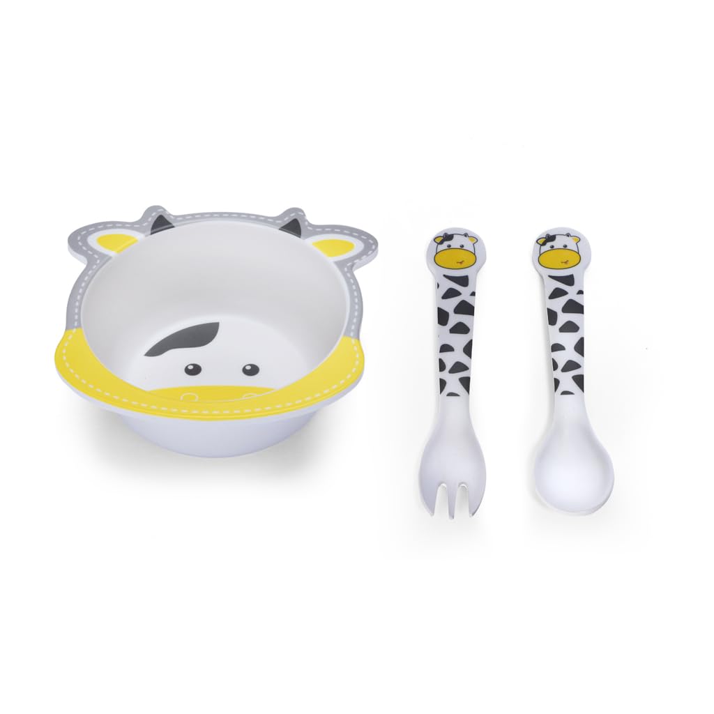 π ARNIYAVALA Bamboo Fiber Dinner Set β Cow Design π β 5-Piece Tableware Set for Weaning Toddlers & Self-Feeding Baby π½οΈπ±