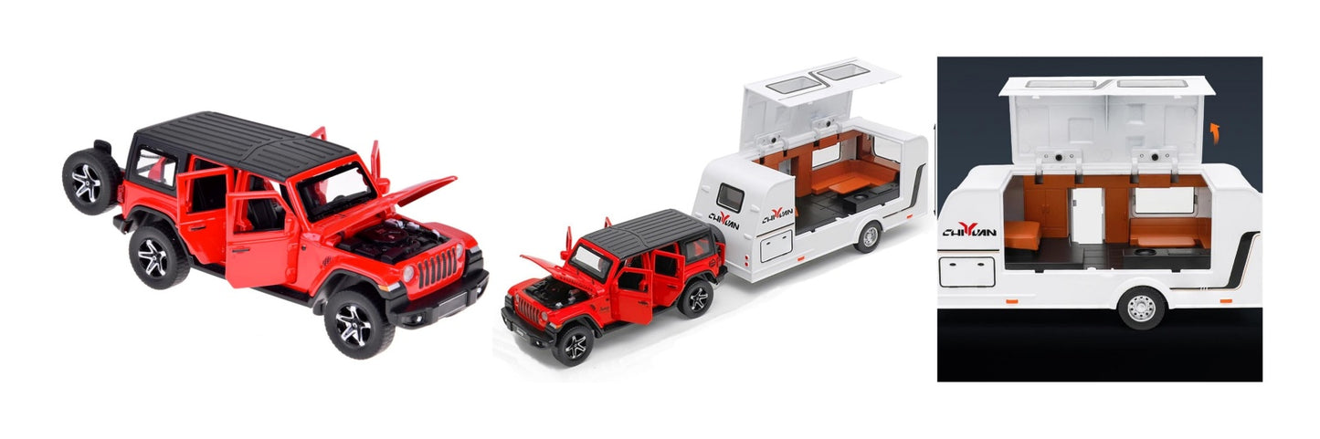 ARNIYAVALA 1:32 Wrangler with Trailer Alloy Die-Cast Toy Car Model with Sound & Light πβ¨