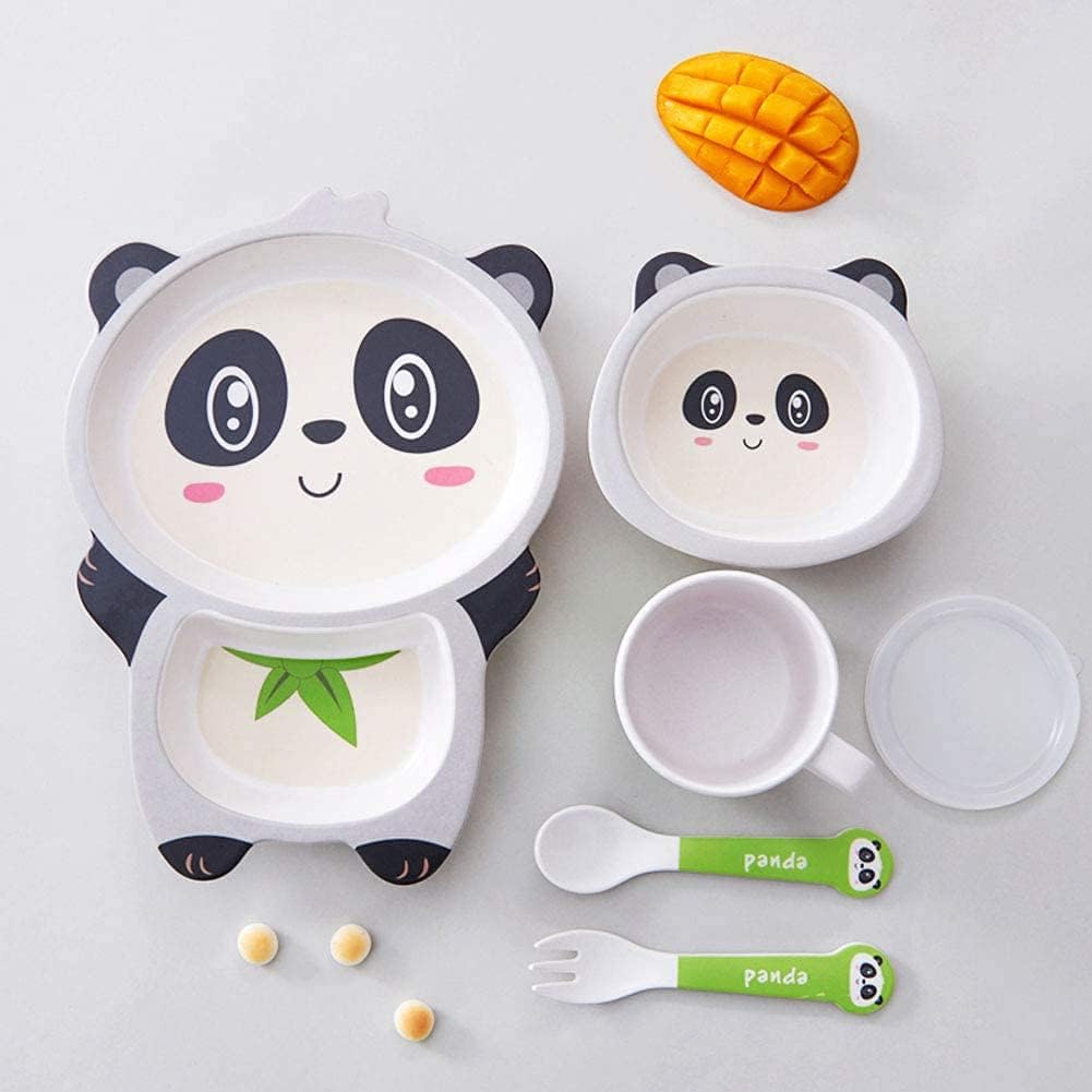 ๐ฟ ARNIYAVALA Panda 5-Piece Bamboo Fiber Dinnerware Set โ Eco-Friendly, Non-Toxic & Adorable Panda Design! ๐ผ๐ฝ๏ธ