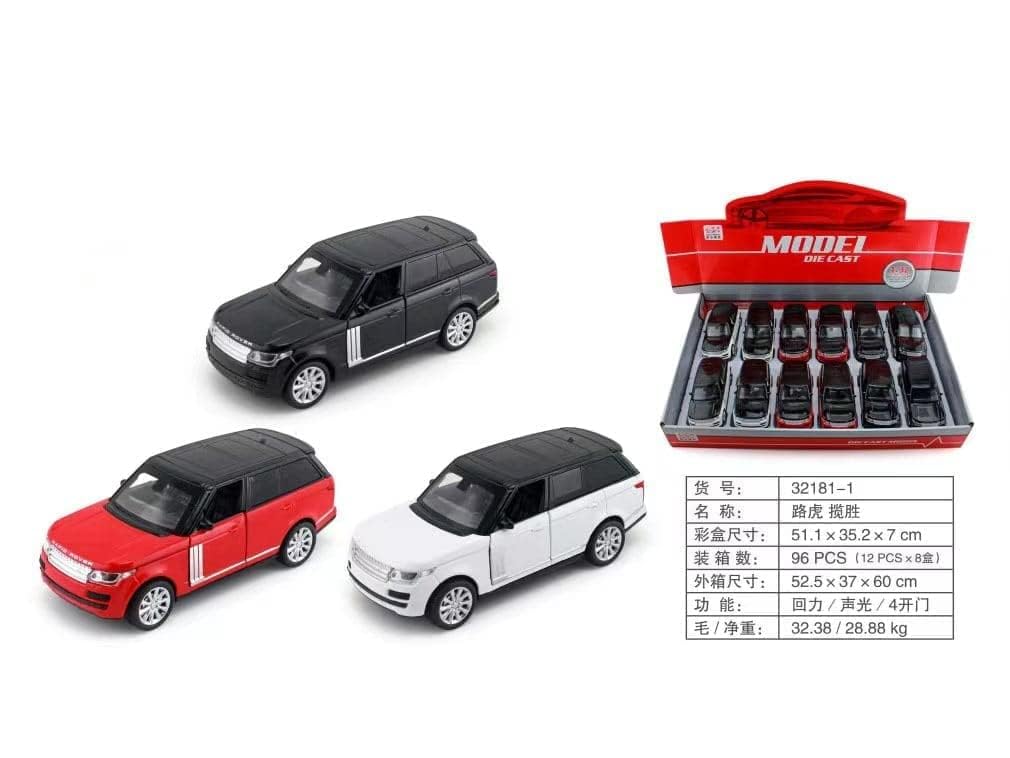 ARNIYAVALA 1:32 Range Rover Toy Car π Metal Pull Back Diecast Car π οΈ with Openable Doors πͺ, Realistic Sound πΆ and LED Light π‘ Effects