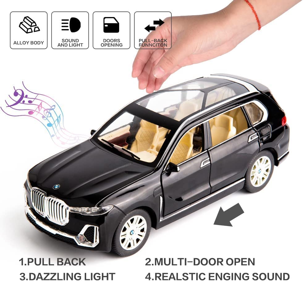 ARNIYAVALA 1:32 BMW X7 Diecast SUV Toy Car π with Sound πΆ, Light π‘, Pull Back Action π οΈ, and Collectible Metal Design π§