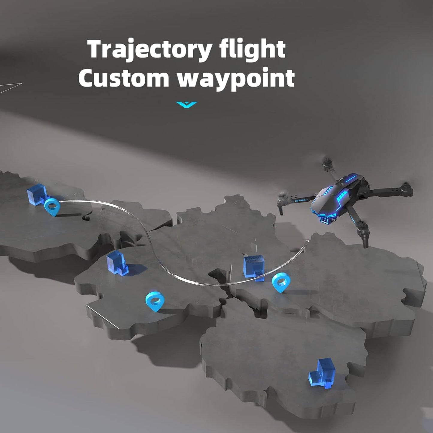 Drone with 1080P Dual Camera for Kids Beginners Adults,Optical Flow Positioning & Altitude Hold,Intelligent Obstacle Avoidance,Toys Gifts for Boys Girls ,One Key Start/Landing/Calibrate,360° Flips,X6 Pro FPV WiFi RC Quadcopter, 2 batteries