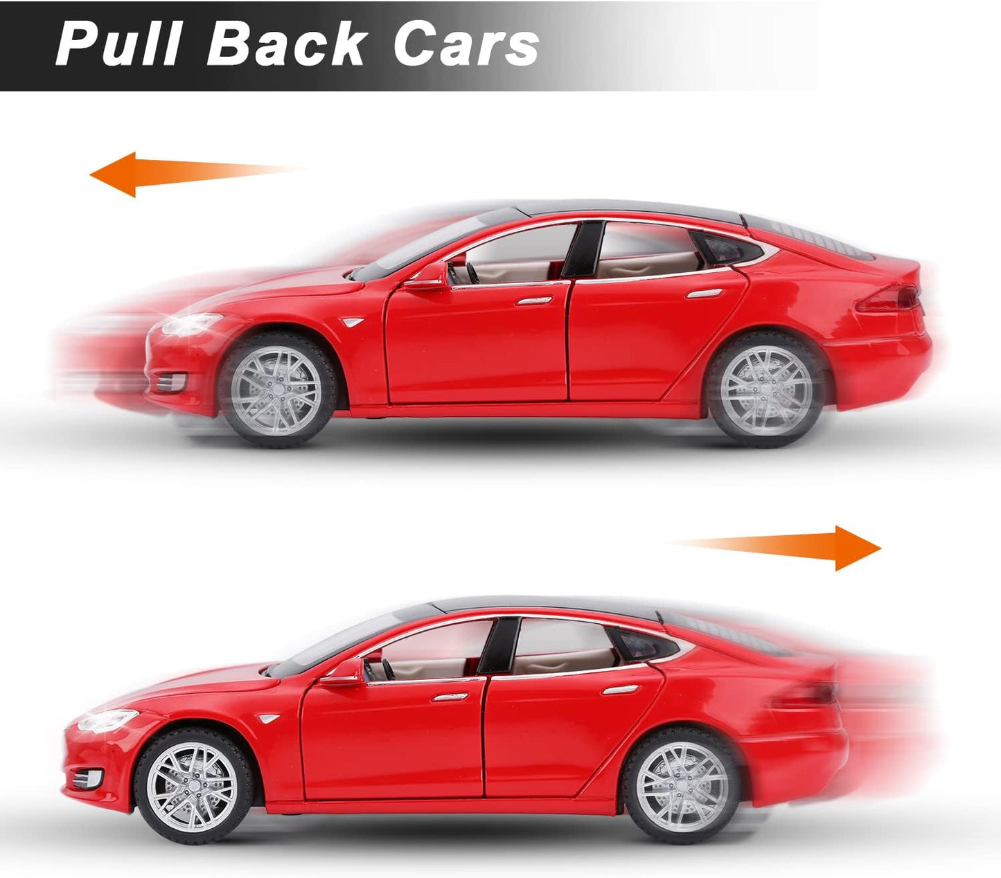 ARNIYAVALA 1:32 Tesla Model S Toy Car π Metal Pull Back Diecast Car π οΈ with Openable Doors πͺ, Realistic Sound πΆ, and LED Light π‘ Effects