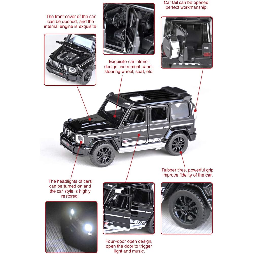 ARNIYAVALA 1:32 Brabus G700 SUV Off-road Model Car Diecast Toy Car for Kids π Pull Back Action, Realistic Design with Lights & Sound Effects πΆπ‘