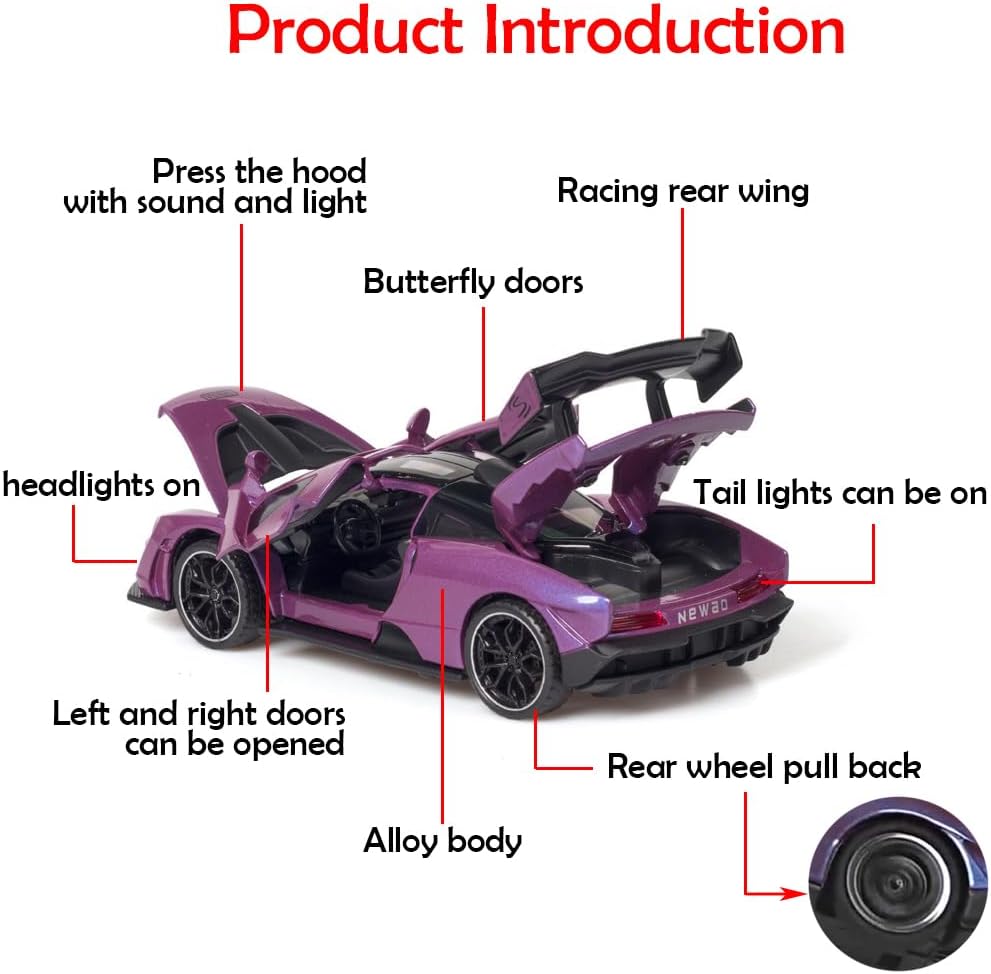 ARNIYAVALA π 1/32 McLaren Senna Alloy Sports Car Model Diecast Toy Vehicle with Sound & Light πΆπ‘