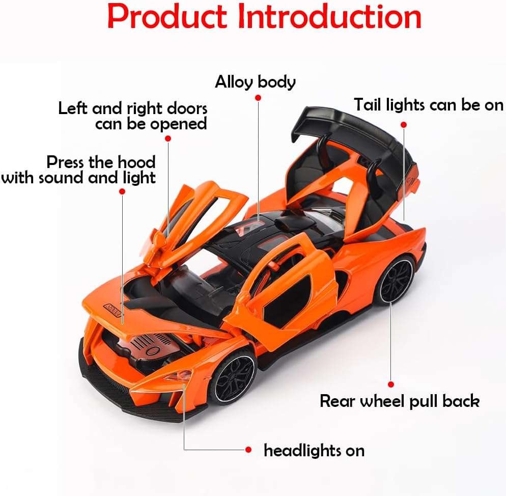 ARNIYAVALA π 1/32 McLaren Senna Alloy Sports Car Model Diecast Toy Vehicle with Sound & Light πΆπ‘