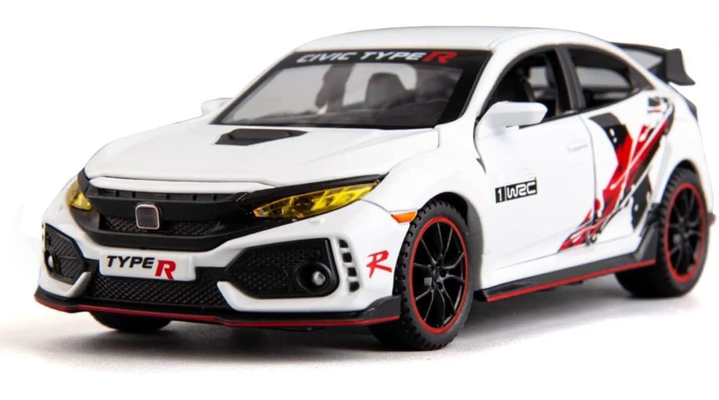 ARNIYAVALA 1:32 Scale Civic Type R Diecast Alloy Metal Pull Back Toy Car π, with Openable Doors πͺ, Music πΆ, Sound π, and Light π‘ Effects