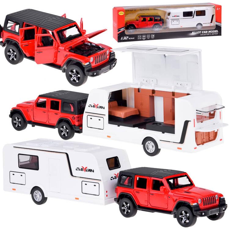 ARNIYAVALA 1:32 Wrangler with Trailer Alloy Die-Cast Toy Car Model with Sound & Light πβ¨