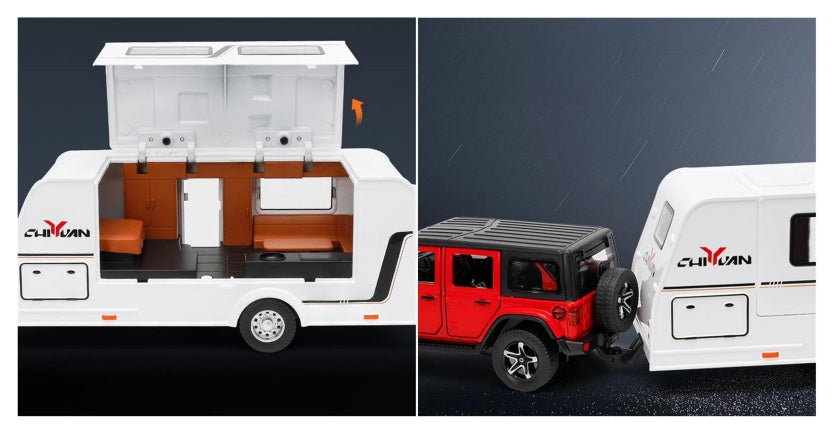 ARNIYAVALA 1:32 Wrangler with Trailer Alloy Die-Cast Toy Car Model with Sound & Light πβ¨