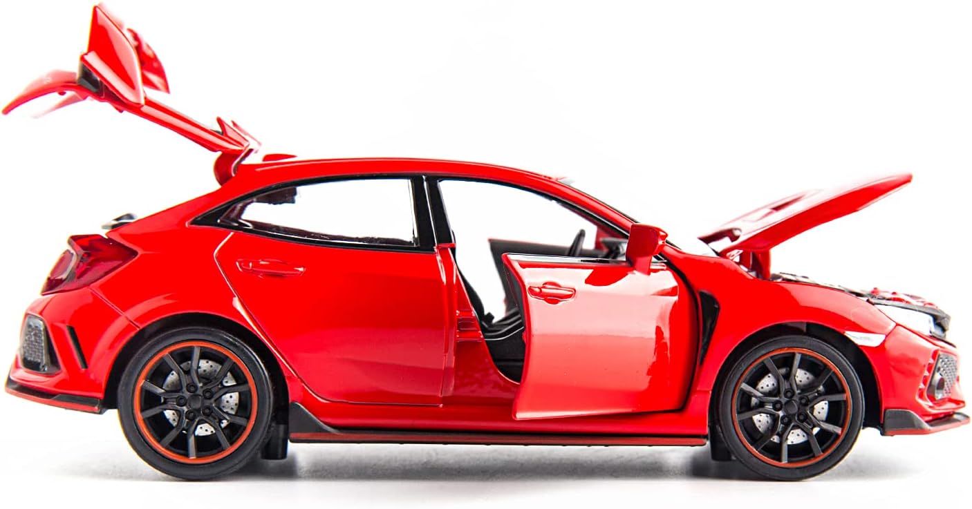 ARNIYAVALA 1:32 Scale Civic Type R Diecast Alloy Metal Pull Back Toy Car π, with Openable Doors πͺ, Music πΆ, Sound π, and Light π‘ Effects
