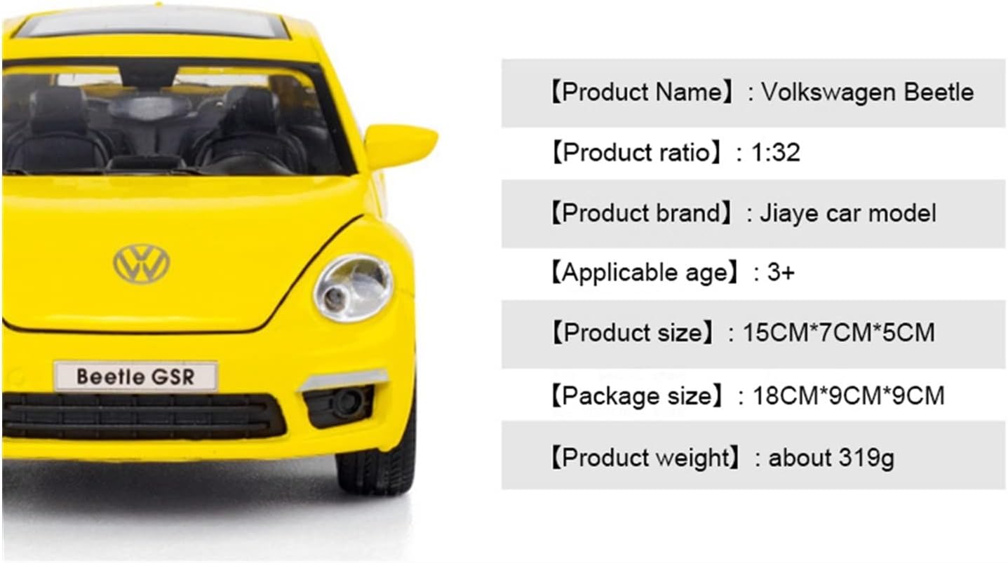 ARNIYAVALA 1:32 Scale Volkswagen Beetle Diecast Metal Pullback Toy Car π with Openable Doors πͺ, Realistic Sound πΆ, LED Light Effects π‘