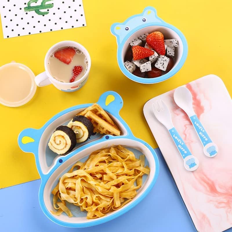 πΏ ARNIYAVALA Bamboo Fibre Dinner Set for Kids β Eco-Friendly, Safe & Adorable Hippo Design! π¦π½οΈ