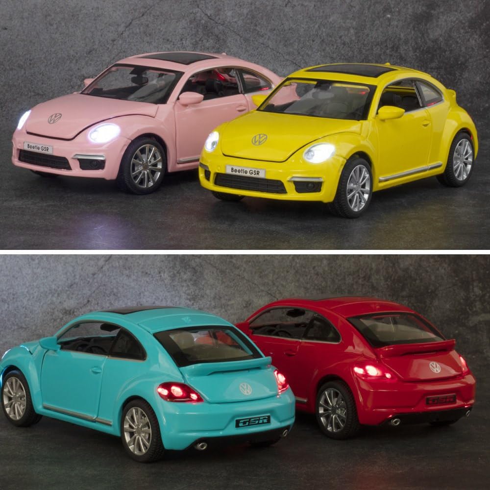 ARNIYAVALA 1:32 Scale Volkswagen Beetle Diecast Metal Pullback Toy Car π with Openable Doors πͺ, Realistic Sound πΆ, LED Light Effects π‘