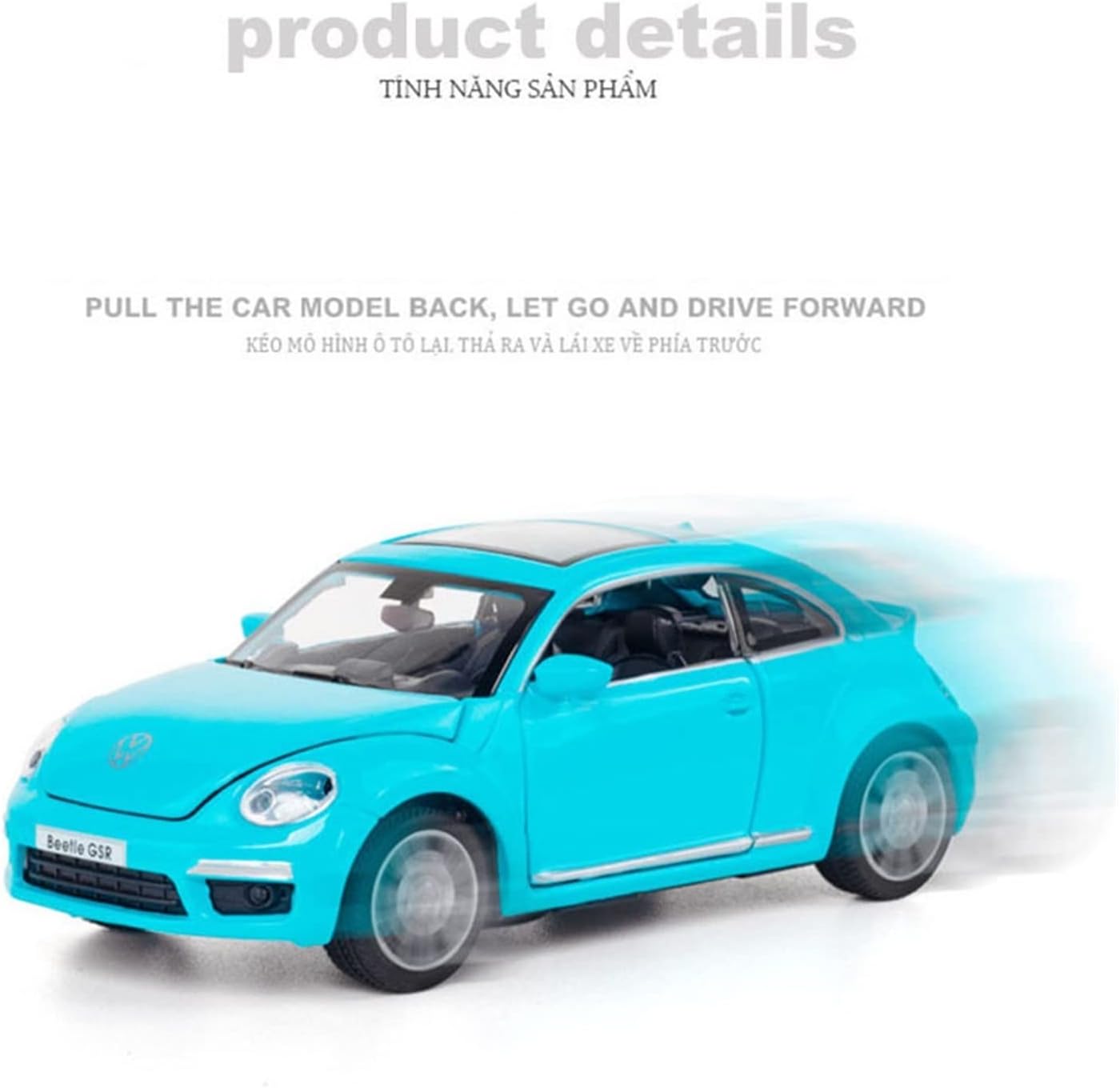 ARNIYAVALA 1:32 Scale Volkswagen Beetle Diecast Metal Pullback Toy Car π with Openable Doors πͺ, Realistic Sound πΆ, LED Light Effects π‘