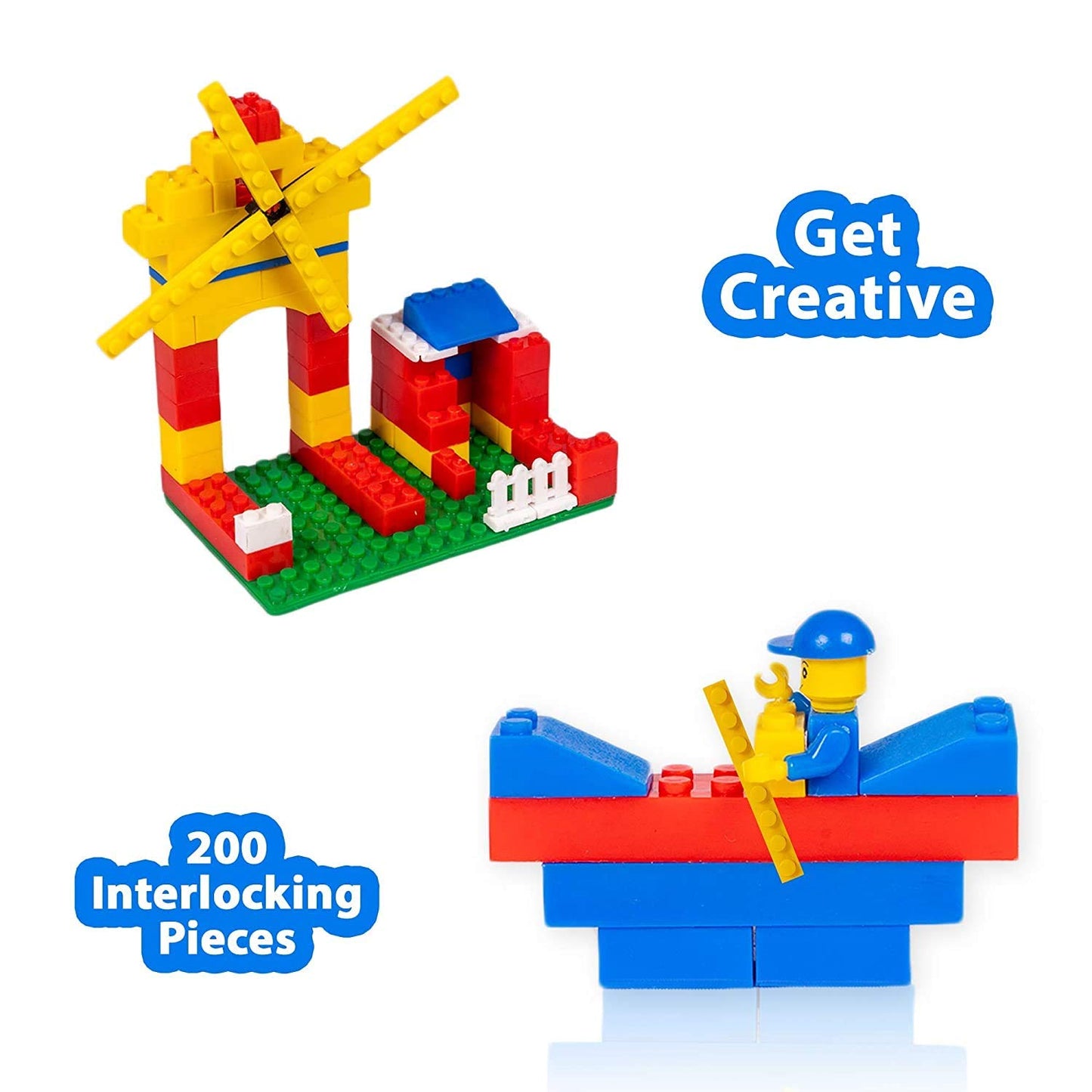 Arniyavala 200-Piece Creative Builder Blocks Set | Colorful Educational Building Blocks for Kids 3+ | House Building, Cognitive Development & Imagination Toy 🏠🧩