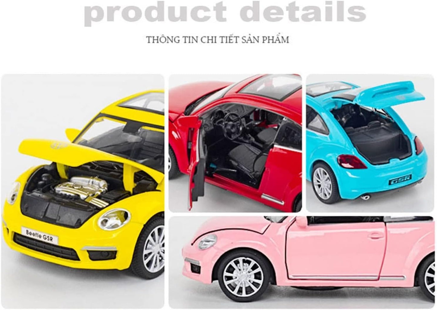 ARNIYAVALA 1:32 Scale Volkswagen Beetle Diecast Metal Pullback Toy Car π with Openable Doors πͺ, Realistic Sound πΆ, LED Light Effects π‘