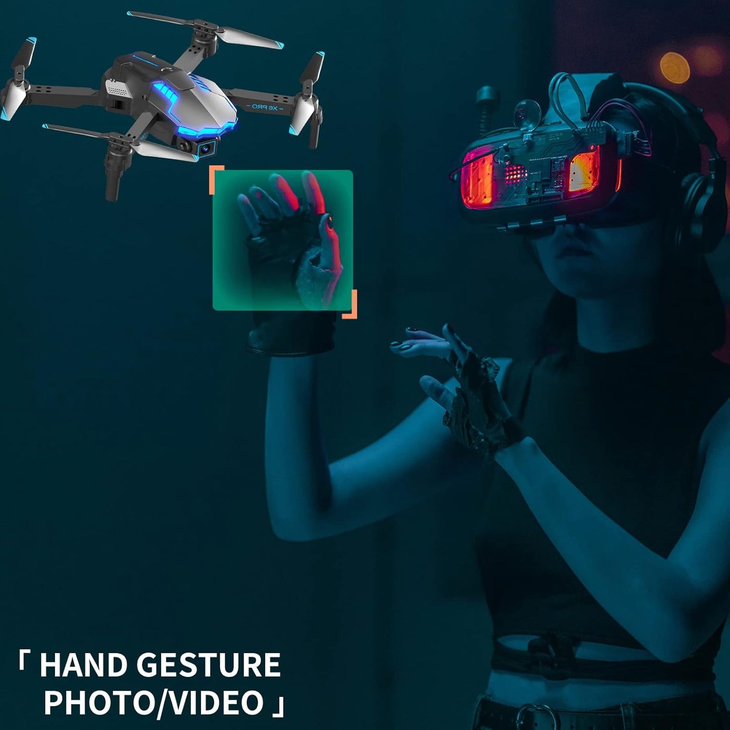 Drone with 1080P Dual Camera for Kids Beginners Adults,Optical Flow Positioning & Altitude Hold,Intelligent Obstacle Avoidance,Toys Gifts for Boys Girls ,One Key Start/Landing/Calibrate,360° Flips,X6 Pro FPV WiFi RC Quadcopter, 2 batteries