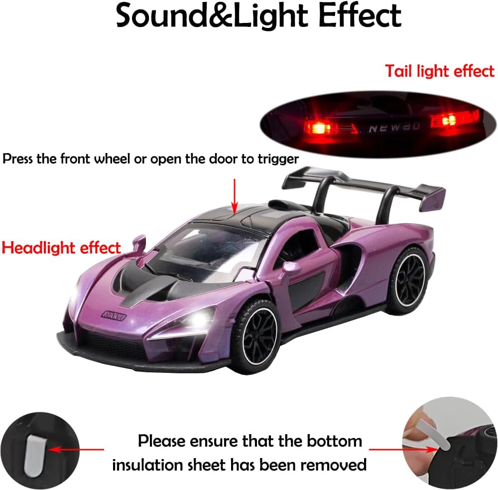 ARNIYAVALA π 1/32 McLaren Senna Alloy Sports Car Model Diecast Toy Vehicle with Sound & Light πΆπ‘