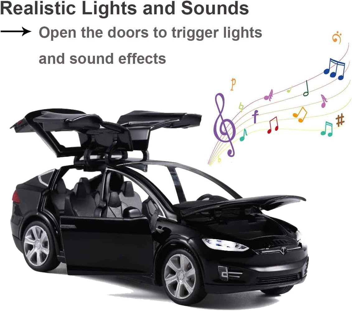 1:32 TESLA X90 MODEL Toy Car Metal Pull Back Diecast Car with Openable Door and Sound & Light Effects by ARNIYAVALA ππ