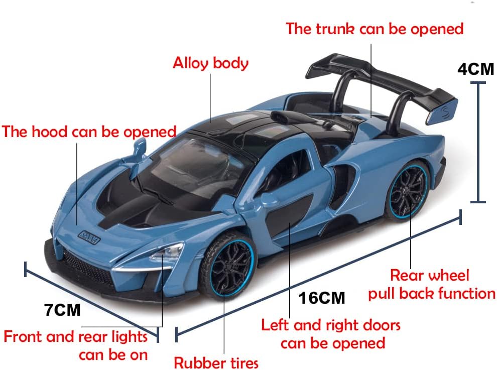ARNIYAVALA π 1/32 McLaren Senna Alloy Sports Car Model Diecast Toy Vehicle with Sound & Light πΆπ‘