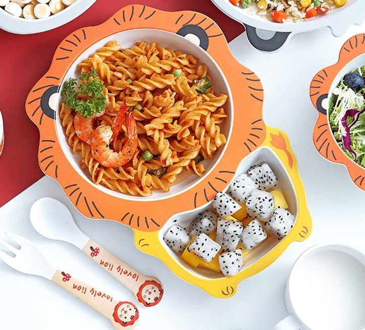 π ARNIYAVALA Lion Bamboo Fiber Dinner Set π¦ β Eco-Friendly 5-Piece Tableware Set for Toddlers & Kids π½οΈπ±