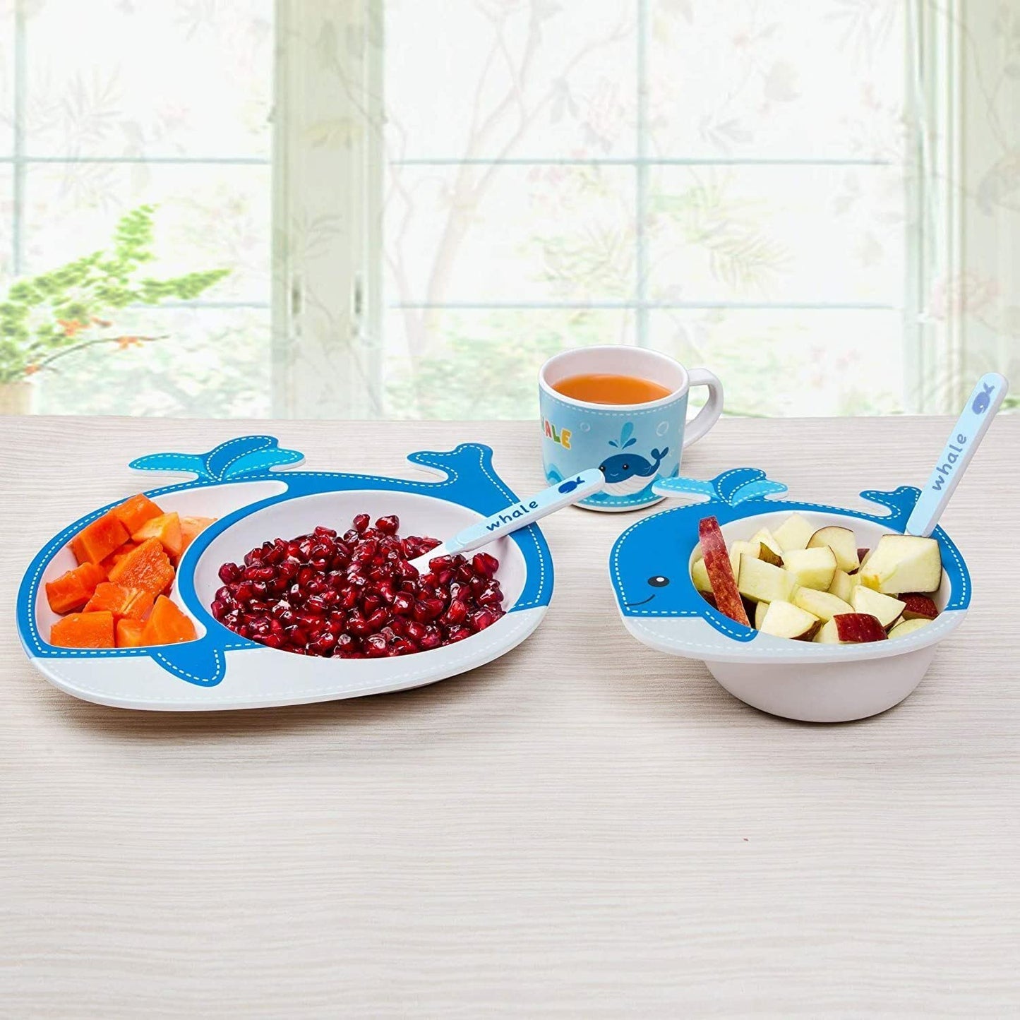 π ARNIYAVALA Whale Big 5-Piece Bamboo Fiber Dinnerware Set β Eco-Friendly, Fun, and Safe for Little Ones! ππ½οΈ