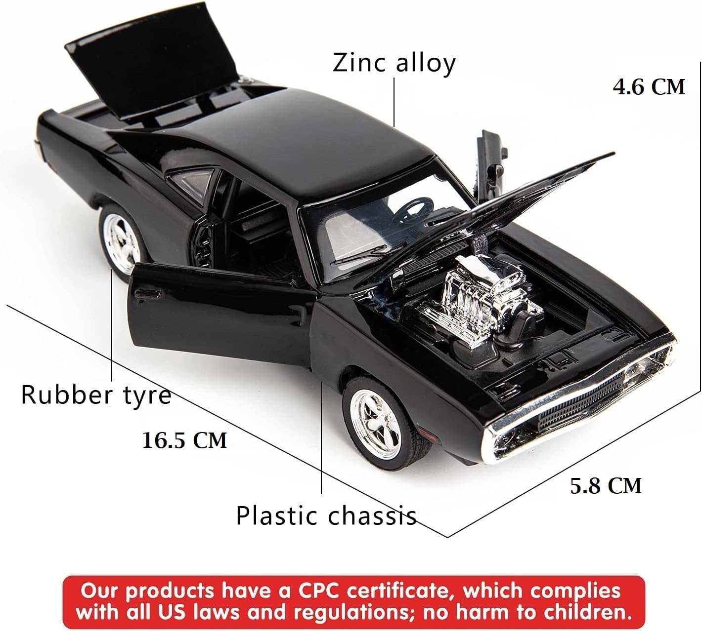 ARNIYAVALA 1:32 Scale Fast and The Furious Dodge Car Model with Sound & Light Collection Toy ππ₯