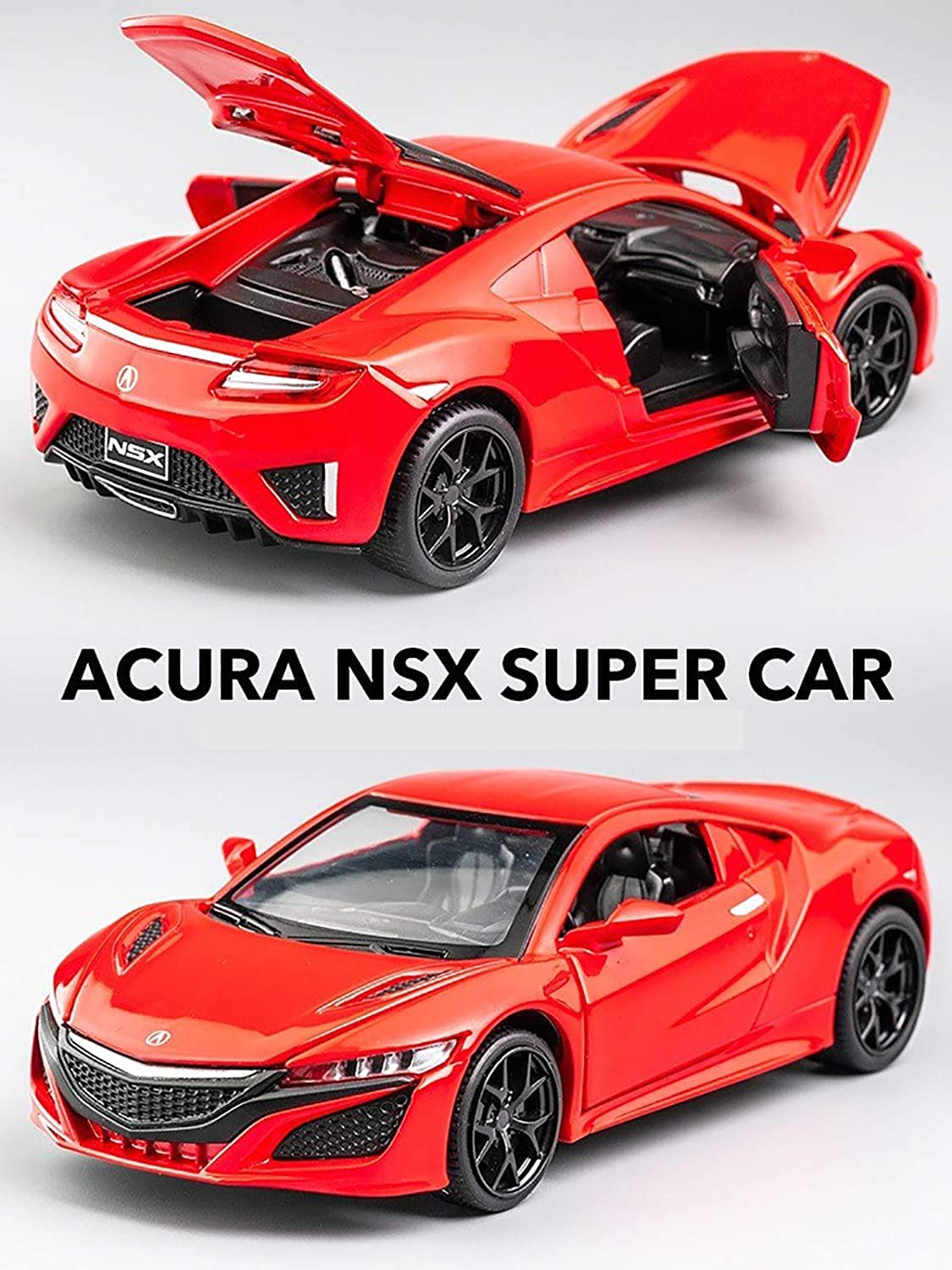 ARNIYAVALA Acura NSX Sport 1:32 Scale Die-cast Alloy Metal Pull-Back Toy Car for Kids with Openable Doors & Light Effects ππ‘