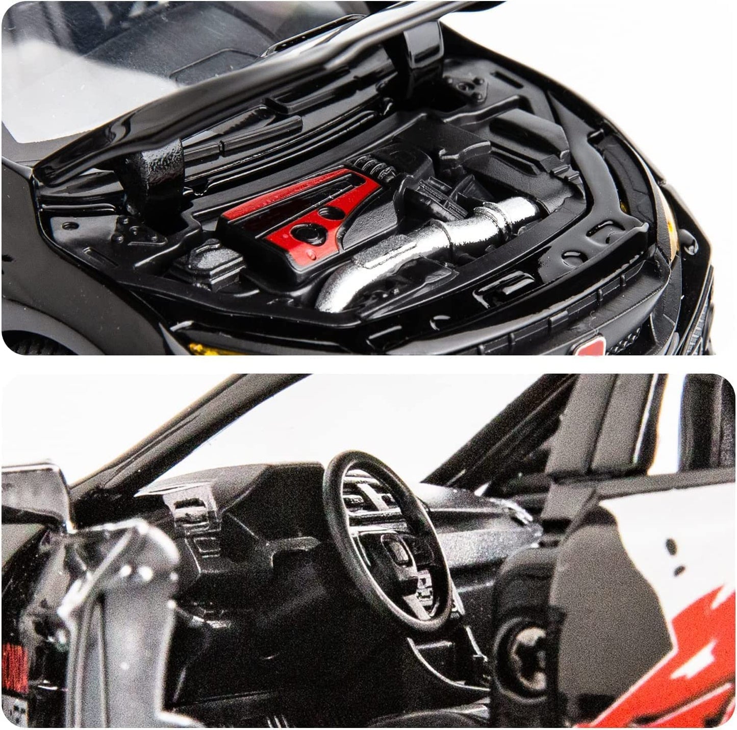 ARNIYAVALA 1:32 Scale Civic Type R Diecast Alloy Metal Pull Back Toy Car π, with Openable Doors πͺ, Music πΆ, Sound π, and Light π‘ Effects