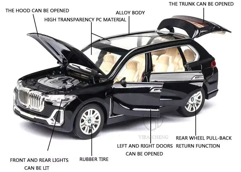ARNIYAVALA 1:32 BMW X7 Diecast SUV Toy Car π with Sound πΆ, Light π‘, Pull Back Action π οΈ, and Collectible Metal Design π§