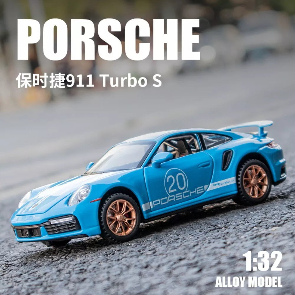 ARNIYAVALA 1:32 Porsche Carrera 911 Diecast Toy Car Model π with Pull Back Action, Realistic Sound πΆ and LED Light π‘, Collectible Model Car for Kids and Enthusiasts