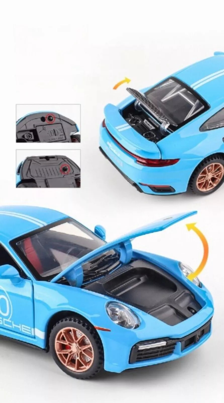 ARNIYAVALA 1:32 Porsche Carrera 911 Diecast Toy Car Model π with Pull Back Action, Realistic Sound πΆ and LED Light π‘, Collectible Model Car for Kids and Enthusiasts