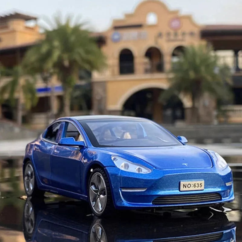 ARNIYAVALA 1:32 Tesla Model S Toy Car π Metal Pull Back Diecast Car π οΈ with Openable Doors πͺ, Realistic Sound πΆ, and LED Light π‘ Effects