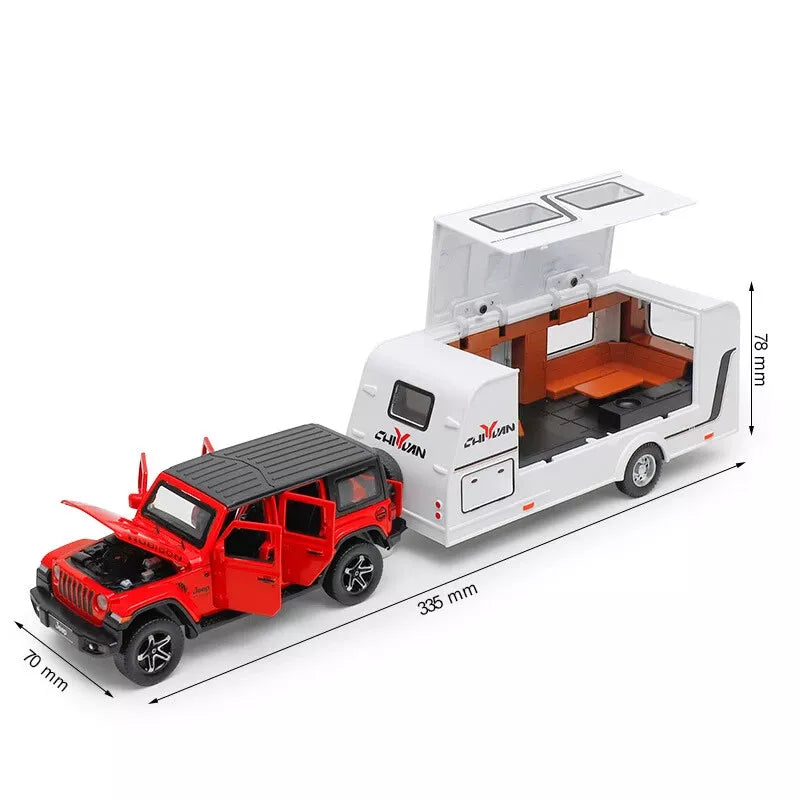 ARNIYAVALA 1:32 Wrangler with Trailer Alloy Die-Cast Toy Car Model with Sound & Light πβ¨