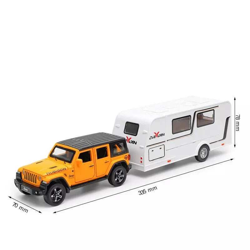 ARNIYAVALA 1:32 Wrangler with Trailer Alloy Die-Cast Toy Car Model with Sound & Light πβ¨