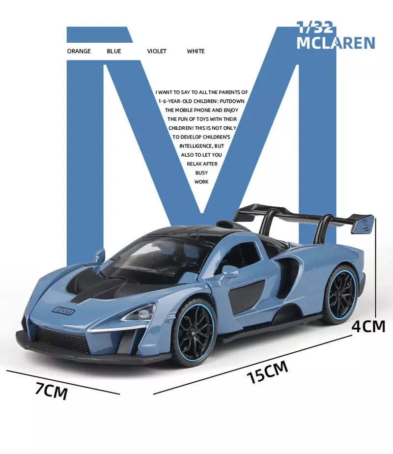 ARNIYAVALA π 1/32 McLaren Senna Alloy Sports Car Model Diecast Toy Vehicle with Sound & Light πΆπ‘