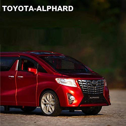 1:32 Alphard Alloy Die Cast Metal Car Model Diecast Metal Car With Light Sound Openable Door Pullback Toy Car For Kids Best Gifts Toys For Boys,Multicolor