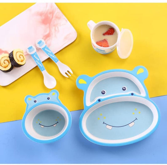 🌿 ARNIYAVALA Bamboo Fibre Dinner Set for Kids – Eco-Friendly, Safe & Adorable Hippo Design! 🦛🍽️