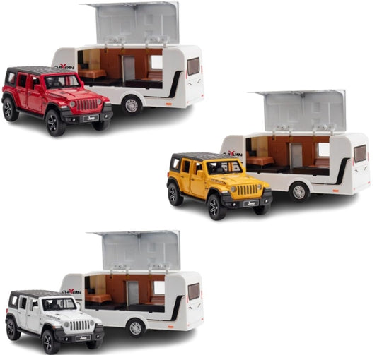 ARNIYAVALA 1:32 Wrangler with Trailer Alloy Die-Cast Toy Car Model with Sound & Light 🚗✨