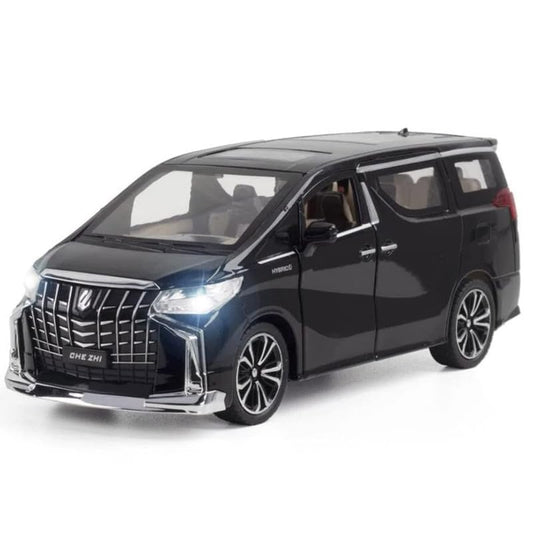 ARNIYAVALA 1:32 Toyota Alphard Toy Car 🚗, Metal Pull Back Diecast Car 🛠️ with Openable Doors 🚪 and Sound 🎶 & Light 💡 Effects