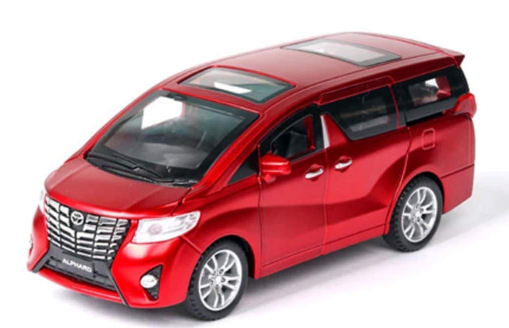 1:32 Alphard Alloy Die Cast Metal Car Model Diecast Metal Car With Light Sound Openable Door Pullback Toy Car For Kids Best Gifts Toys For Boys,Multicolor