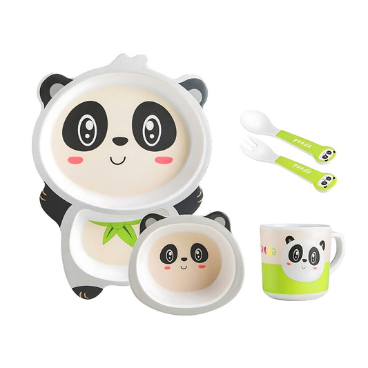 🌿 ARNIYAVALA Panda 5-Piece Bamboo Fiber Dinnerware Set – Eco-Friendly, Non-Toxic & Adorable Panda Design! 🐼🍽️