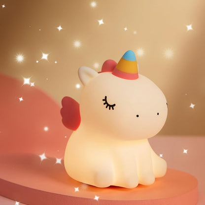 Unicorn Night Light for Kids - Cute Nursery Night Light, LED Squishy Unicorns Lamp, Silicone Unicorn Dimmable Light up Duck