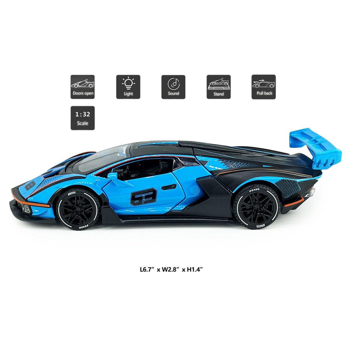 1/32 Scale Lamborghini Essenza SCV12 Model Car Diecast Toy Cars Kids Toys