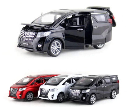 1:32 Alphard Alloy Die Cast Metal Car Model Diecast Metal Car With Light Sound Openable Door Pullback Toy Car For Kids Best Gifts Toys For Boys,Multicolor