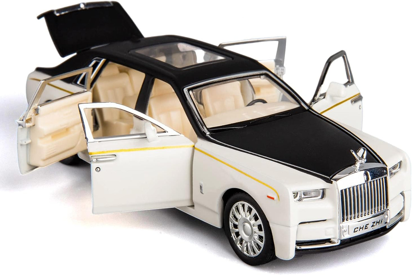 1/32 Rolls-Royce Phantom Model Car,Zinc Alloy Pull Back Toy car with Sound and Light for Kids Boy Girl Gift