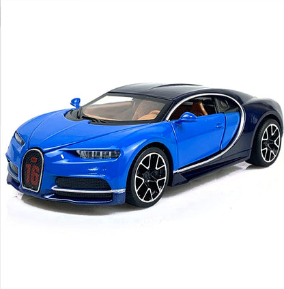 1:32 Bugatti Chiron zinc Alloy Pull Back Car Diecast Electronic Toys with Lights and Music