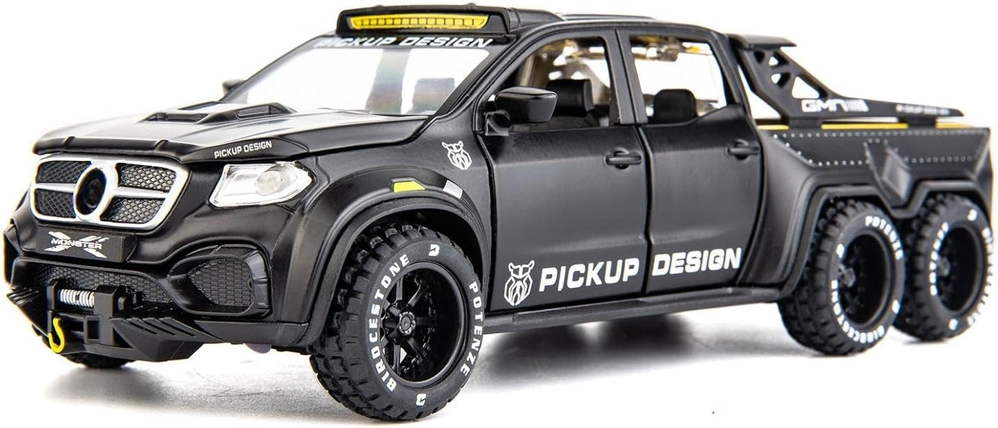 1:28 Mercedes Pickup X-Class Model Car – Diecast Zinc Alloy Pull Back Toy with Sound and Light