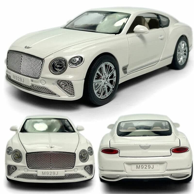 1/24 Bentley Continental GT Model Car Alloy Diecast Toy Car Collectible Pull Back Toy Vehicles with Sound and Light Door Can Be Opened for Girls Boys Gift