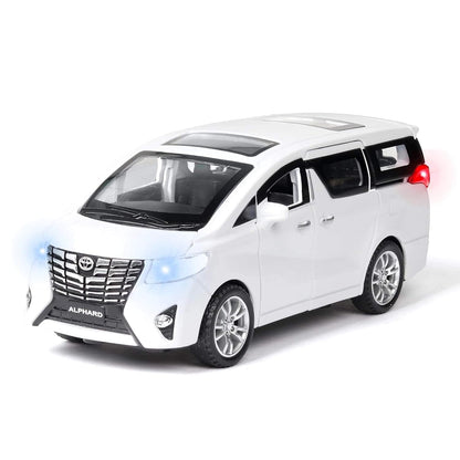 1:32 Alphard Alloy Die Cast Metal Car Model Diecast Metal Car With Light Sound Openable Door Pullback Toy Car For Kids Best Gifts Toys For Boys,Multicolor